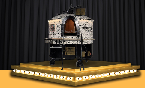 تنور گردان رستورانی رضوان تنور رستورانی سنگک سایز مینی با قطر 160 سانتی متر (چرخدار و متحرک)